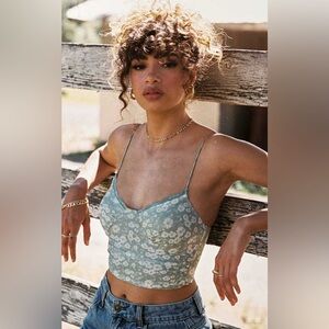 princess polly pandora top green floral tank